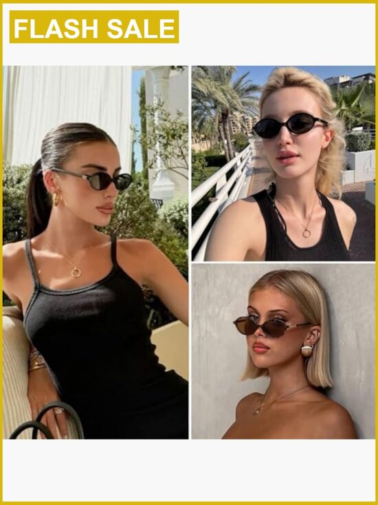 Retro Oval Sunglasses Women Vintage 90s Y2K Trendy Sun Glasses UV400 main image 4